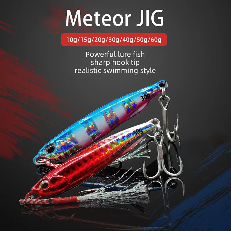 Isca Metálica Jig Spoon 10g a 50g – Arremesso de Praia e Jigging, Ideal para Robalo e Pesca no Mar