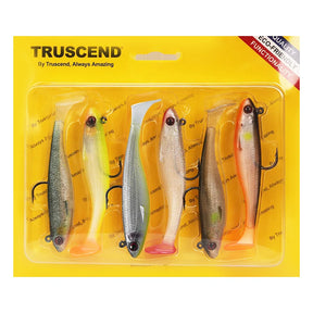 Kit 4 a 6 Iscas Soft 7g a 20g com Jig Head e Cauda em T