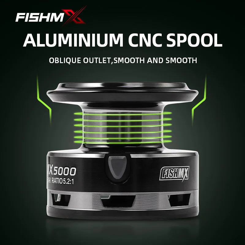 Carretilha de Pesca Fishmx Spinning – Carretel Metálico, Uso em Água Doce e Salgada, Para Todas as Espécies