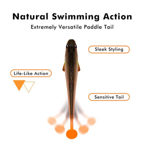 Kit 4 a 6 Iscas Soft 7g a 20g com Jig Head e Cauda em T