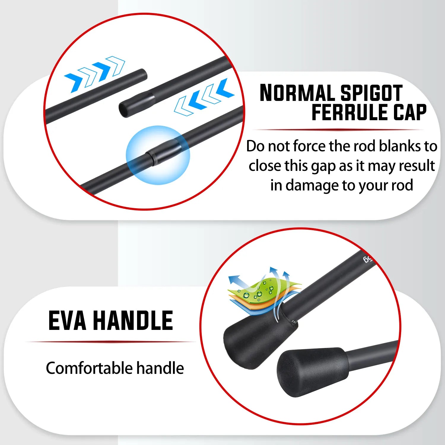 Vara de Pesca Sougayilang Casting/Spinning 2,1m – Fibra de Carbono Ultralight, 4 Partes, Cabo EVA, Isca 0,8-5g