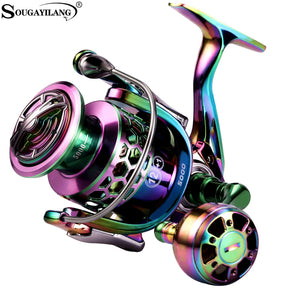 Carretilha de Pesca Sougayilang Spinning – Relação 5.5:1, Drag Máx. 10kg, Carretel de Alumínio, Ideal para Pesca Marinha