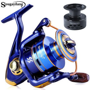 Carretilha de Pesca Spinning Sougayilang 1000~7000 – Relação 5.2:1, Manivela Dobrável, Drag Máx. 10kg"